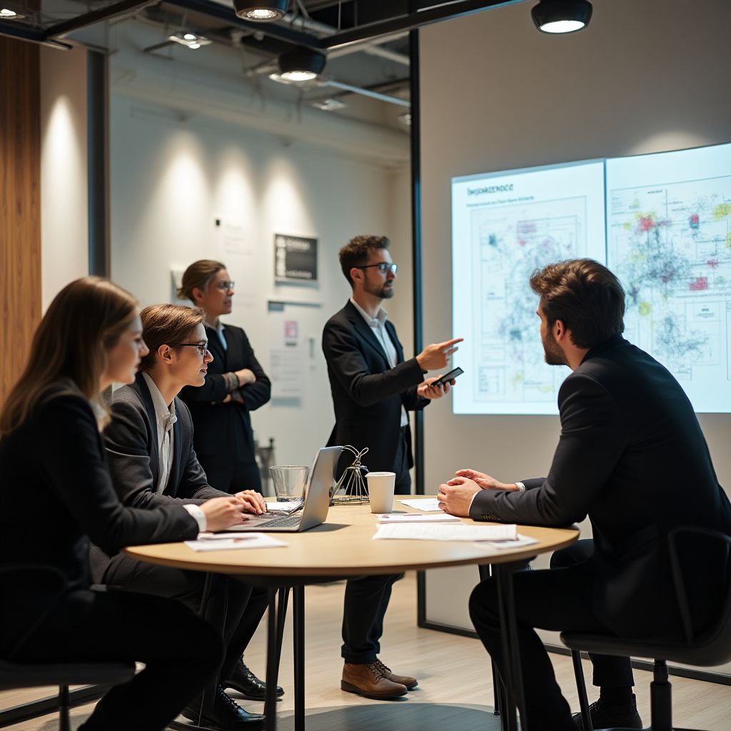 Equipo de consultores estratégicos en reunión